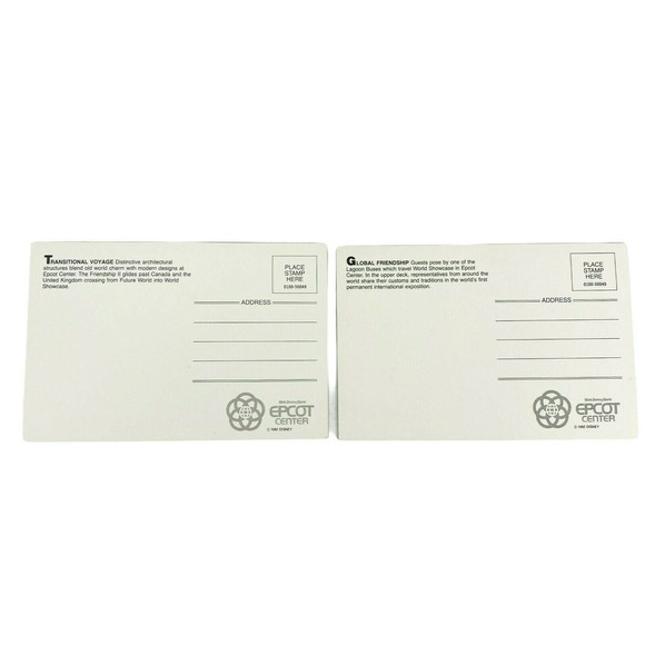 Set of 2 VTG 1982 Disney Epcot Center Postcards - Picture 4 of 8